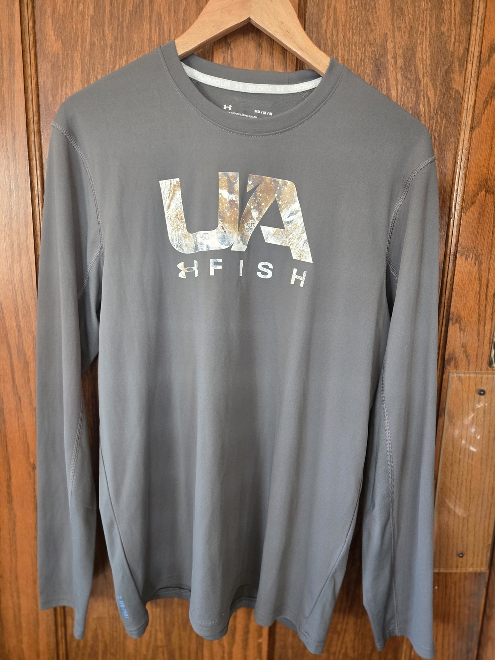 Under Armour Men's Long-Sleeve Gray UA Fish Performance Shirt NWT Medium